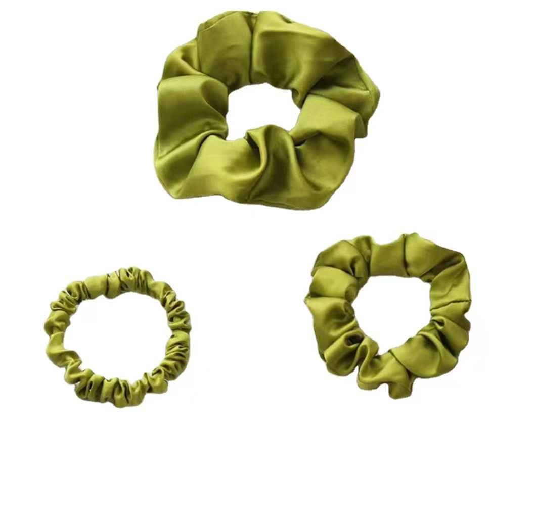 Scrunchie Silk Scrunchie Vairumtirdzniecība Pielāgota dizaineru elastīgās matu lentes Aksesuāri Scrunchie green