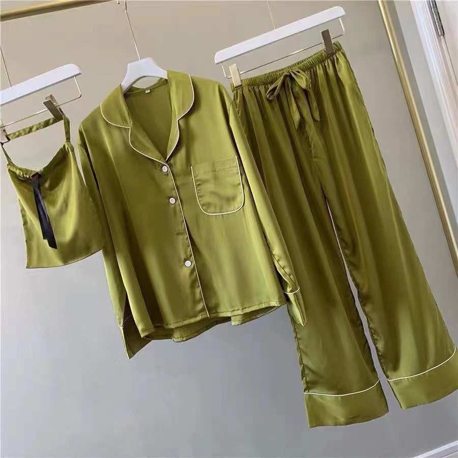 主图 женские пижамы с длинными рукавами на заказ и логотипом для взрослых, роскошные атласные женские пижамы из полиэстера