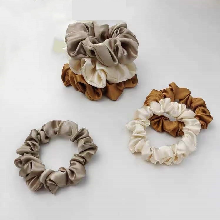 wholesale 25mm 22 mm 19mm 16mm silk scrunchies  scrunchies design silk hair tie pure mulberry silk 主图
